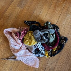 Assorted Women’s Hair Accessories Set - Pink, Yellow, Green, Burgundy, Gray